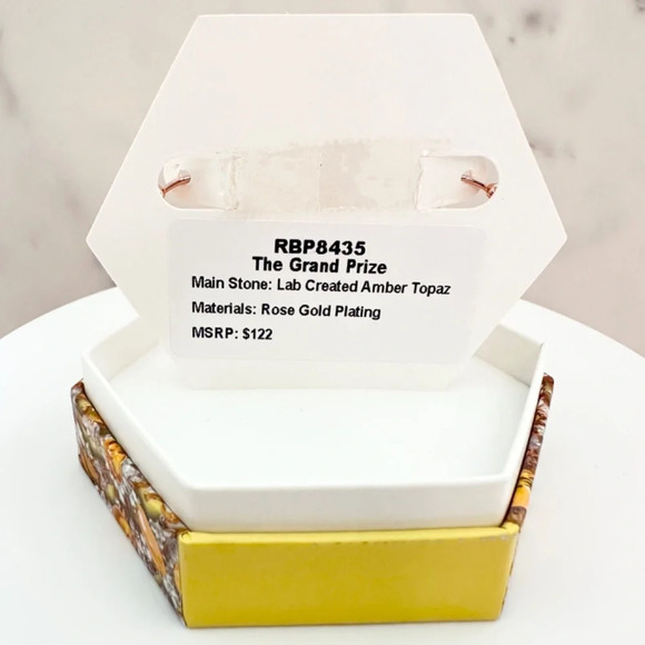 Bomb Party November Amber Topaz Hoop Earrings The Grand Prize NWT - Picture 2 of 5